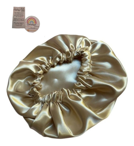 Set Ondas Sin Calor+broche+funda De Almohada+cofia Antifrizz Marrón Claro