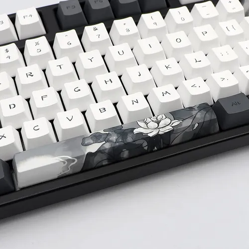 Molgria Ink Lotus Keycaps, 140 Juegos De Teclas Personalizad