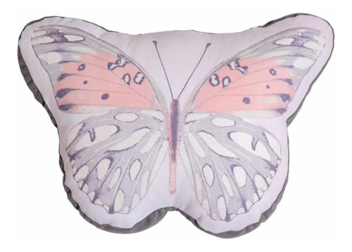 Cojín Decorativo Mariposa Lila Vianney Color Rosa chicle Diseño de la tela Floreado