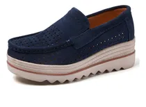 Comprar Zapatos Cómodo De Plataforma Casual Zapatos De Cuero S1