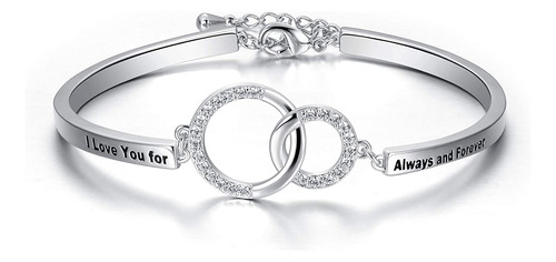 Ever Faith For Mom Glamorous Cz Engraved Double Interlocking