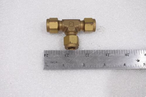 Parker 4-4-4 Jbz-b Brass Tube Fitting Tee Single Ferrule Kbk