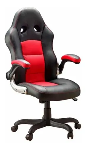 comprar Silla Escritorio Gerente Negra Con Rojo Cuero Sintetico