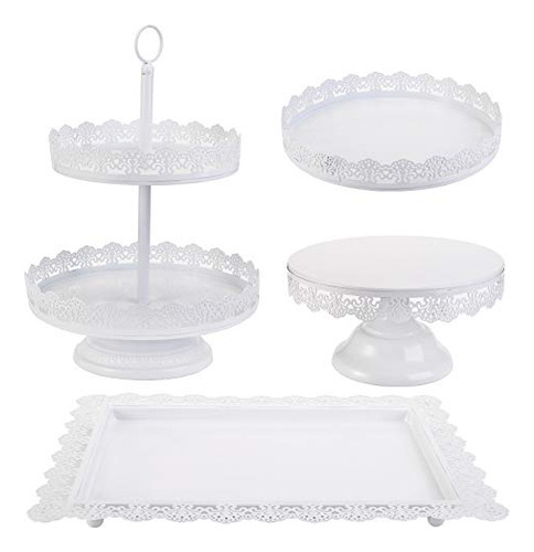 Topzea Conjunto De 4 Puestos De Torta, Soporte De Wzzhv