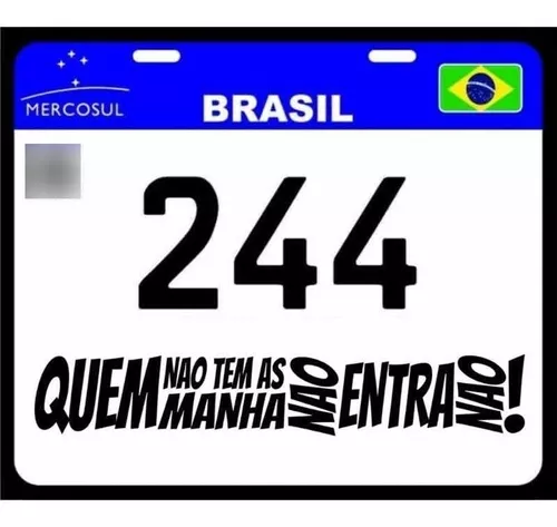 Placa Personalizada Mercosul P/Bike Grau Nunca Foi Crime