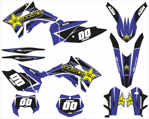 Adesivo Moto Cross Trilha Ktm Xc F 11-15 Rockstar Lm238