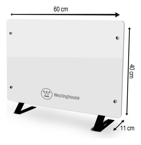 Vitrocalefactor Westinghouse 2000w Estufa De Vidrio Templado Color Blanco