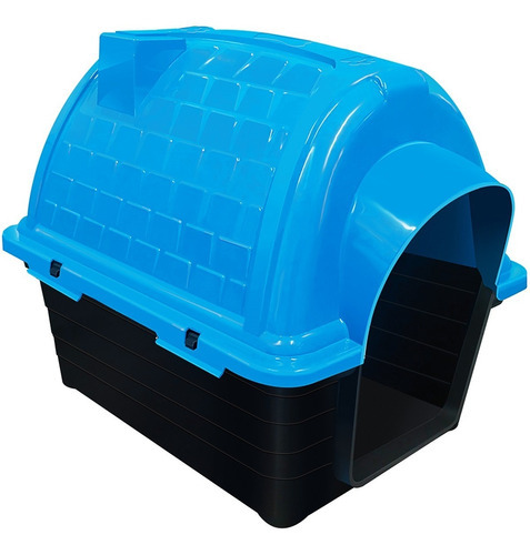 Caseta iglú de plástico para perros pequeños Hurricane Pet n.º 2, color azul