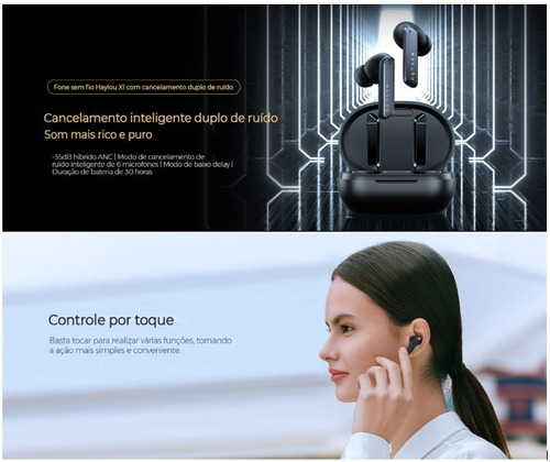 Imagem 2 de 8 de Fones Ouvido Bluetooth Haylou X1 Pro Cancelamento De Ruído