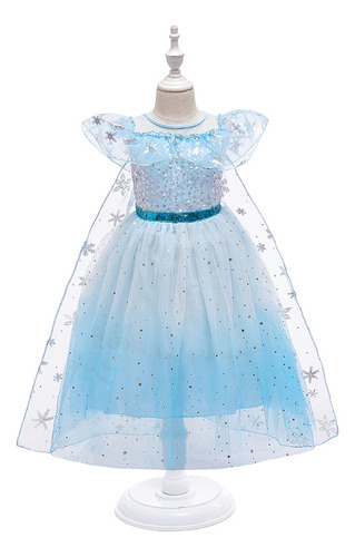 1 Frozen 2 Princesa Elsa Cosplay Capa De Lentejuelas Poncho