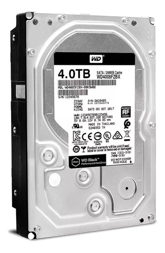 Imagen 2 de 3 de Disco duro interno Western Digital WD Black WD4005FZBX 4TB negro