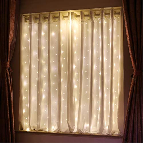 Hxweiye Cortina De Luces Cortas Para Ventana Pequeña, Luz Bl