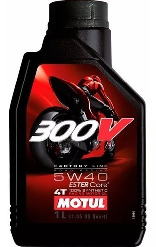 Imagen 1 de 2 de Aceite Motul (4t) 300v 5w40v 1l Moto Avenida