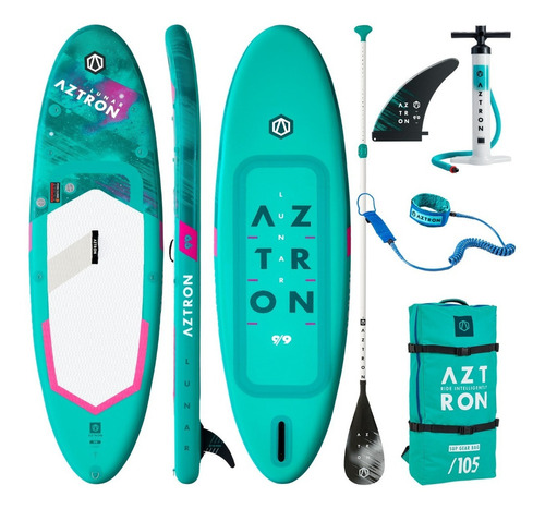 Tabla Sup Stand Up Paddle Aztron Lunar 9´ Ilable Color Verde Claro
