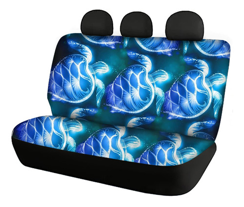 Forchrinse Neon Sea Turtle Funda Para Asiento Trasero Coche