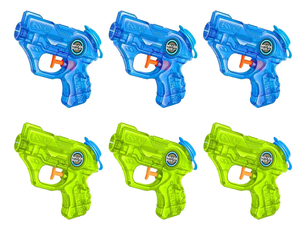 Mini Pistolas De Agua Juguete Pistolas Para Niños 6 Azul Y Verde