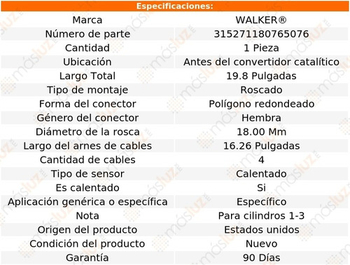 Sensor Ox O2 Antes Cc Jeep G Cherokee 4.0l 6 Cil 04