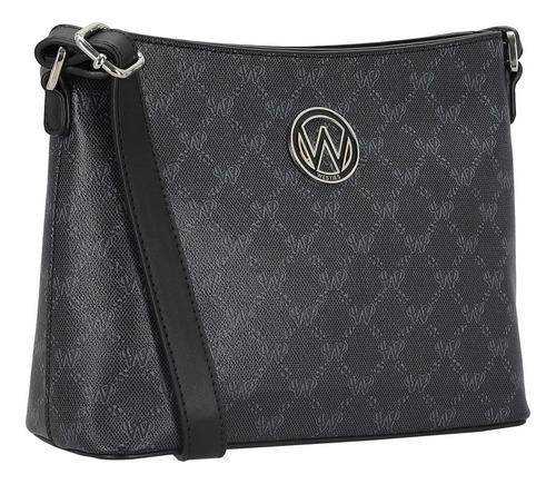Bolsa Crossbody Para Mujer Westies Negro Hbfreudwe Acabado De Los Herrajes Níquel Diseño De La Tela Logotipo