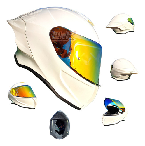 Casco Para Moto Blanco Perla Brillante Xtrong Ece Certificad