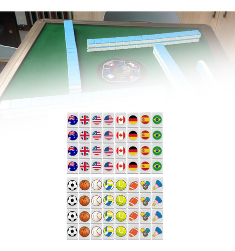 Juego De 64 Fichas De Mahjong, Juego De Mesa Clásico Bolas