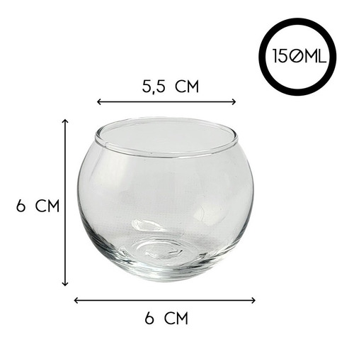 Imagen 2 de 9 de Florero Decorativo De Mesa En Vidrio Esférico Pecera N° 1