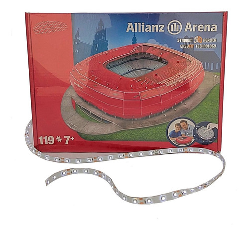 Rompecabezas 3d Allianz Arena Nanostad Con Kit De Luz