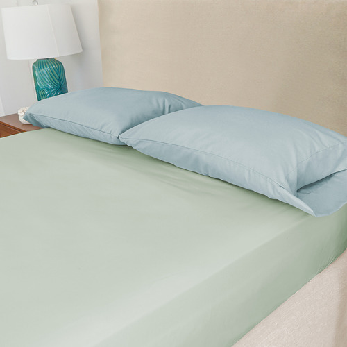 Sábana Ajustable Dues Hotel Collection King Mix And Match 2u Color TURQUESA-AZUL CLARO Diseño de la tela Liso