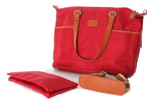 Pañalera Mama Mia Maternity Tipo Tote Con Cambiador Color Rojo