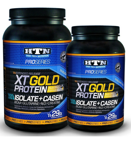 2 Proteína Xt Gold Htn 1kg Caseina Calcio Glutamina Creatina Super Potenciada Beta Alanina Previene Fatiga Masa Muscular