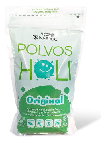 Polvos Holi Original Color Verde Esmeralda Maxibolsa 650 G