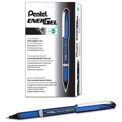 Pentel Energel Nv Liquid Gel Pen, 0.5mm, Fine Line Capped, N