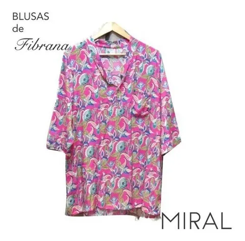 Blusa Camisola Cuello Mao C Botones Talle 12 Talles Grandes