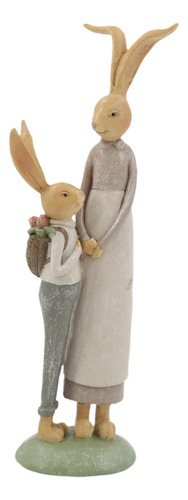 Resina Estatua De La Familia Family Bunny Para Mamá E Hijo