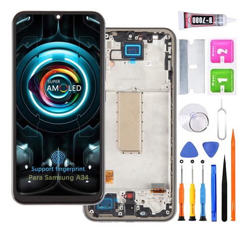Pantalla Para Samsung A34 A346e A346b Oled Con Marco