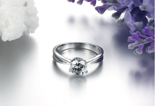 Imagen 3 de 5 de Anillo Solitario En Acero Con Zirconia - 919