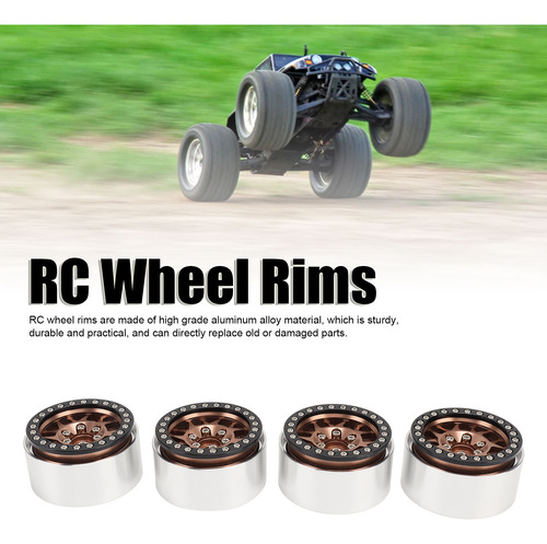 4 Piezas De Llantas Rc De 1.9 Pulgadas, Mecanizado Cnc De Al