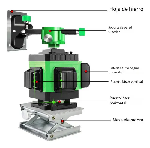 Nivel De Laser Autonivelante Verde De 16 Líneas+trípode+caja