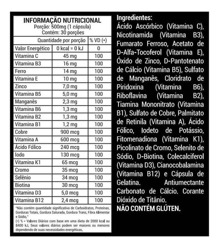 Vitplex 30 Cápsulas Age Sabor Sem Sabor