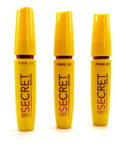 Mascara Rimel De Pestañas Negra 3 Cepillos My Secret Pink 21 Color Negro Recto