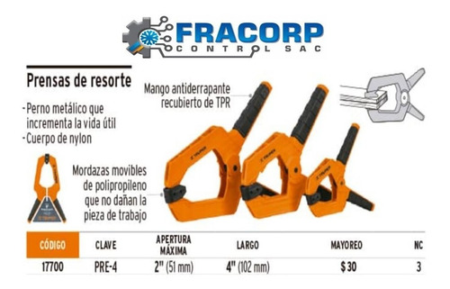 Imagen 2 de 3 de Prensa De Resorte Truper 4 Cod-17700