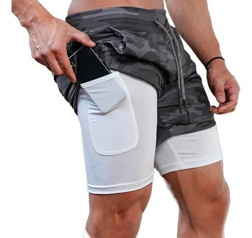 Pantalón Corto De Running For Hombre Bermuda Celular Con