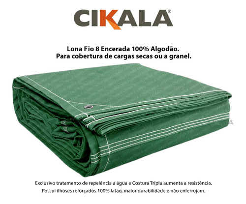 Encerado Lona Algodão Fio 8 Alcatroada 12x8 Mts
