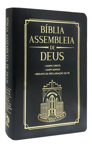 Bíblia Assembléia De Deus - Luxo Preta Capa Logo