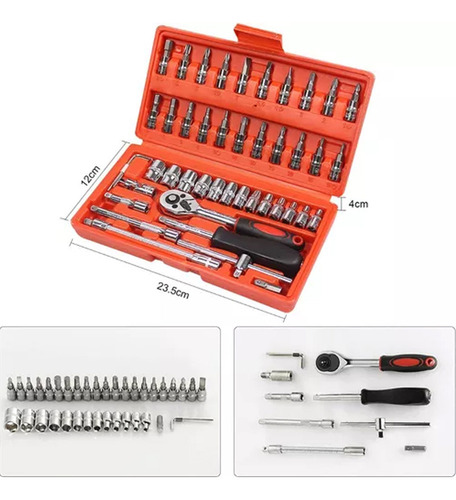 L Herramienta Para Dados Llave Trinquete De 46 Pc Com Caja