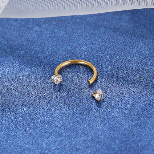 Piercing Helix Ferradura Aço Cirúrgico Zircônia Coração