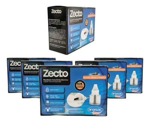 Pack 6x Zecto Insecticida Ahuyenta Mosquitos Líquido Difusor
