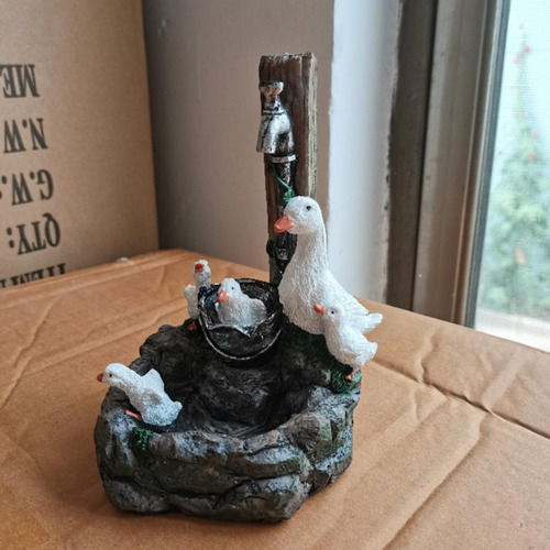 Estatuetas De Jardim De Estátua De Fonte De Animais Pato