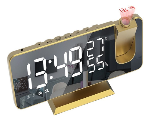 Reloj Despertador Doble Con Radio, Pantalla De Espejo Grande