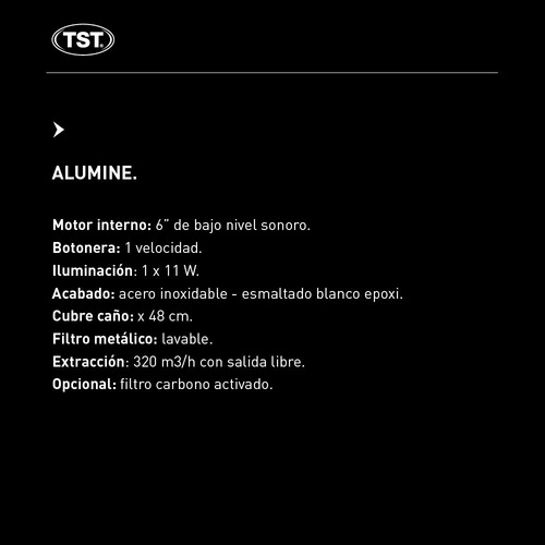 Campana De Cocina Tst Piramide 60cm. Blanca 1 Velocidad Luz