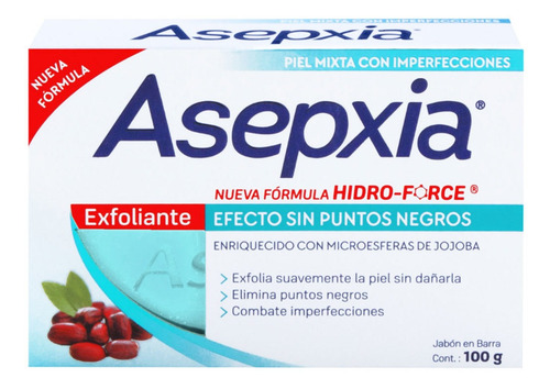 Jabón En Barra Asepxia Exfoliante 100g Genomma Lab